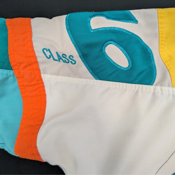 Vintage Adidas Amuza River Kayaking Graphic Sweatshirt Teal Orange Mens XL - Picture 7 of 11